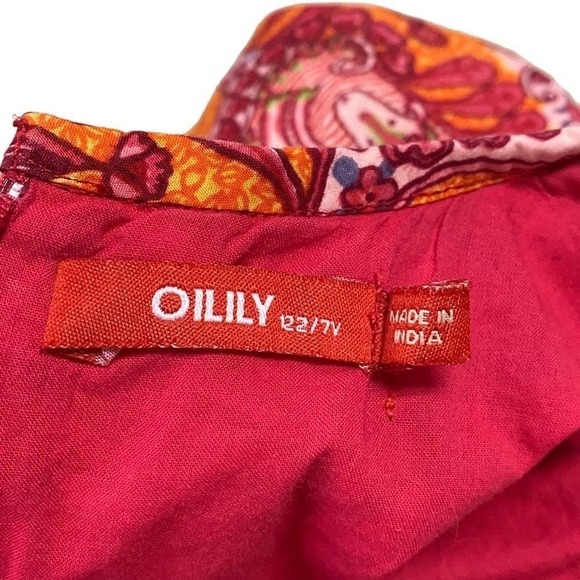 Oilily Red Roses Floral Print Ditzy Cottagecore Prairie Long Sleeve Dress - Picture 5 of 8